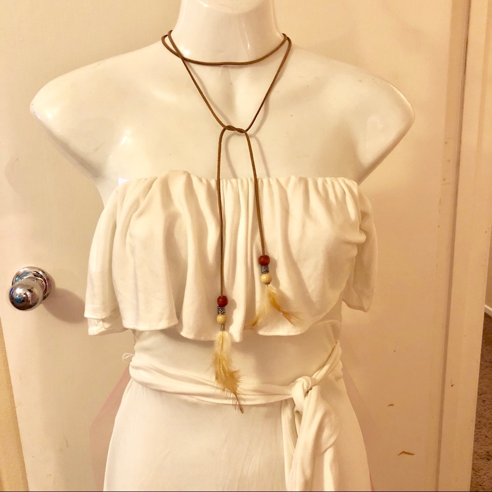 BCBG white strapless dress. XS.